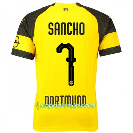 Billiga Fotbollströjor Borussia Dortmund Sancho 7 Hemma tröja 2018/19 Kortärmad